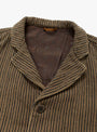 The Twill Aging-Wool Hospital Jacket from Kapital comes in Brown Stripe at Couverture & The Garbstore
collar