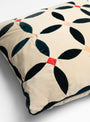 The Marigold Cushion Petrol/Dusty White from Christina Lundsteen at Couverture and The Garbstore 
detail
