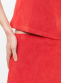 The Sienna Midi Skirt Cherry from Suzie Kondi at Couverture & The Garbstore
model detail