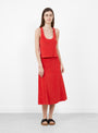 The Sienna Midi Skirt Cherry from Suzie Kondi at Couverture & The Garbstore
model front