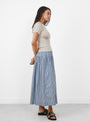 The Hannah Crew Neck T-Shirt in Beige from Malu at Couverture and The Garbstore model side