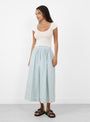 The Kaia Two Way Wrap Cap Sleeve T-Shirt in White from Malu at Couverture and The Garbstore
model front