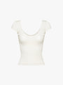 The Kaia Two Way Wrap Cap Sleeve T-Shirt in White from Malu at Couverture and The Garbstore
ghost