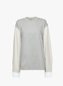 T-Shirt with Shirting Sleeves Grey Multi Meryll Rogge at Couverture & The Garbstore
front 