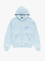 The Surf Size Garment Dyed Zip Hoodie from Stüssy comes in Sky Blue at Couverture & The Garbstore
front