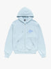 The Surf Size Garment Dyed Zip Hoodie from Stüssy comes in Sky Blue at Couverture & The Garbstore
front