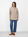 The Edgar Shirt from Skall Studio comes in Brown and Ecru Stripe at Couverture & The Garbstore
model front