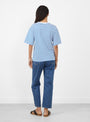 The Boyfriend Tee from Skall Studio comes in Blue and Optic White Stripe at Couverture & The Garbstore
model back 