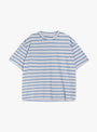 The Triple Rapport Stripe T-Shirt from YMC comes in Blue Multi at Couverture & The Garbstore
front 