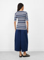 The Charlotte Short Sleeve Top from YMC comes in Blue Multi at Couverture & The Garbstore
model back