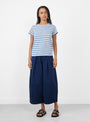 The Day T-Shirt from YMC comes in Blue Multi at Couverture & The Garbstore
model front 
