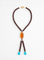 Bolo Tie Necklace Brown and BlueBrown and BlueAglagla front view at Couverture & The Garbstore