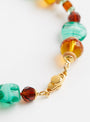 Mini Fancy Glass Beads Necklace Brown and TurquoiseBrown and TurquoiseAglagla close up at Couverture & The Garbstore