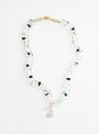 Lungo Big Drop Glass Beads Necklace ClearClearAglagla front view at Couverture & The Garbstore