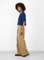 W Dropout Trouser Taupe-Taupe-YMC(model side) at Couverture & The Garbstore