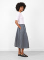 W Parachute Skirt Charcoal-Charcoal-YMC(model side) at Couverture & The Garbstore
