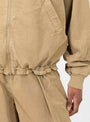 W Basement Bomber Jacket Taupe-Taupe-YMC(model detail) at Couverture & The Garbstore