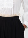Lisette Solid Pants Black-Black-Sea(model detail) at Couverture & The Garbstore [pos:4.jpg]