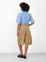 W Salba Shorts Taupe-Taupe-YMC(model back) at Couverture & The Garbstore