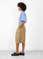 W Salba Shorts Taupe-Taupe-YMC(model side) at Couverture & The Garbstore