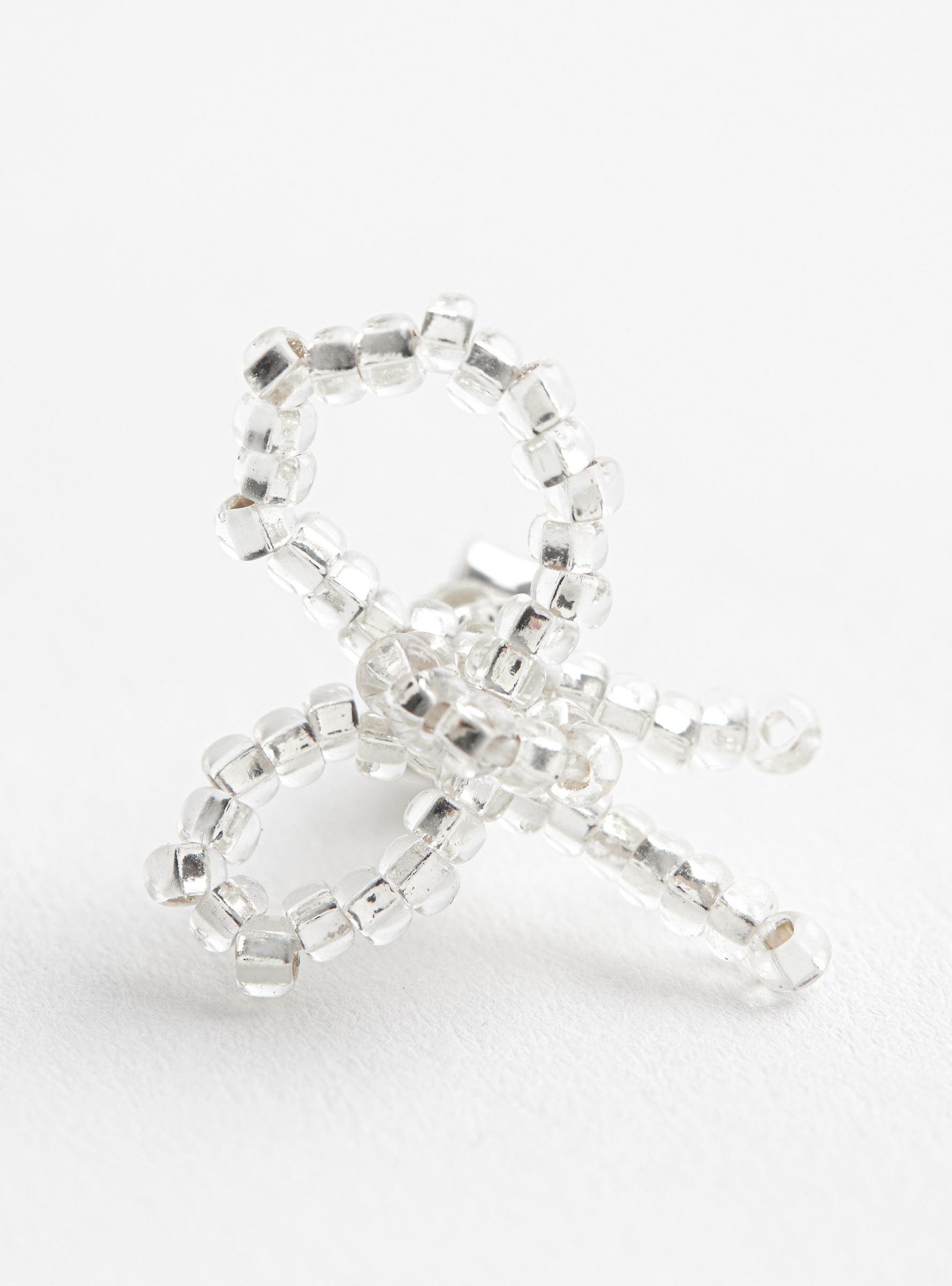 Mini Bow Ear Stick SilverSilverPura Utz (bead deatil) at Couverture & The Garbstore