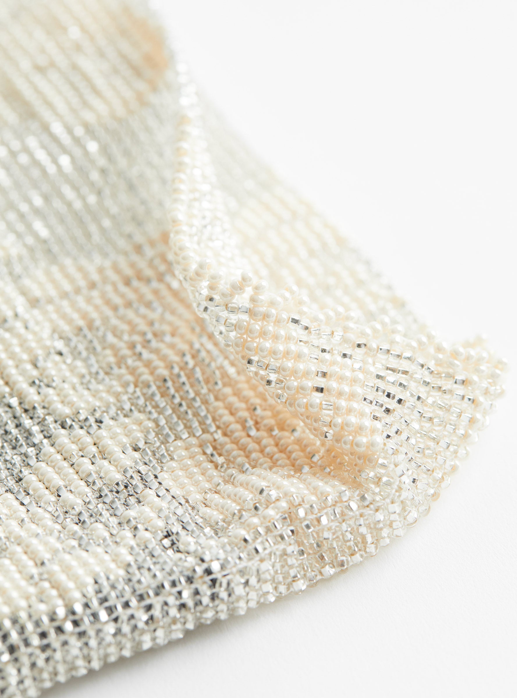 Lace Clutch Cream and SilverCream and SilverPura Utz (bead detail) at Couverture & The Garbstore