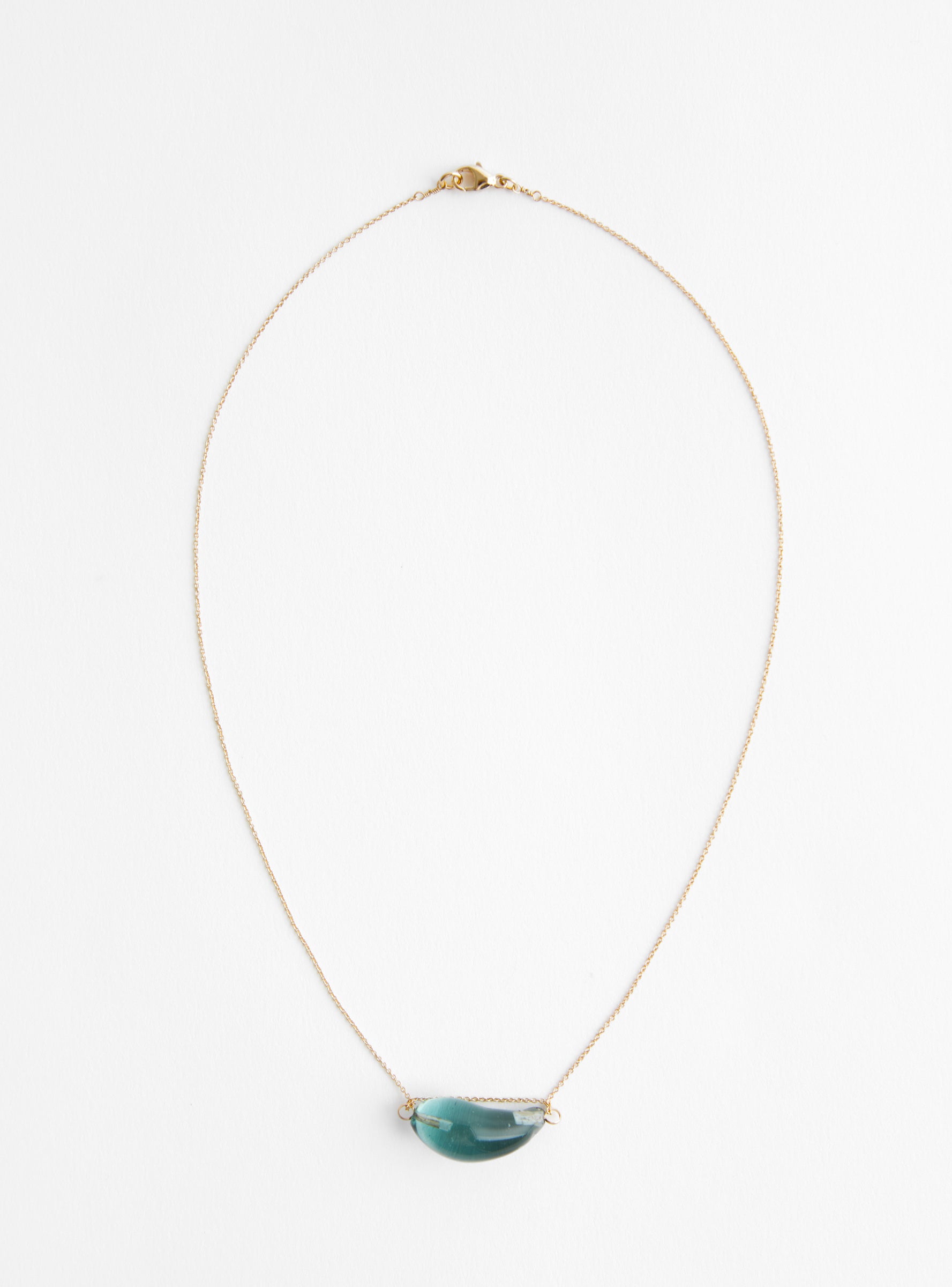 Glass Bean Pendant On Chain IceIceHR front view at Couverture & The Garbstore
