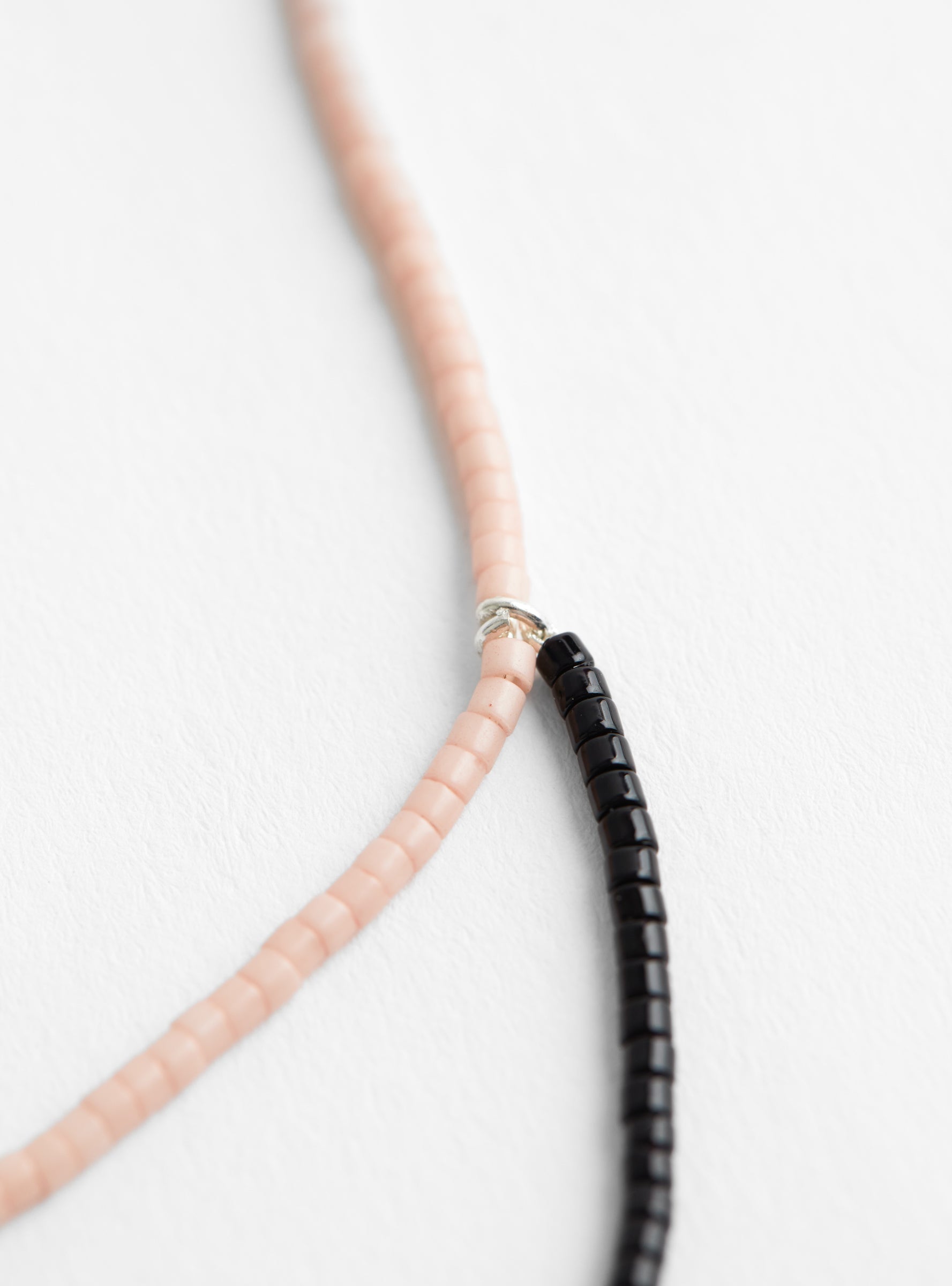 Miyuki Beads Necklace with Small Threads BlackBlackHR close up at Couverture & The Garbstore
