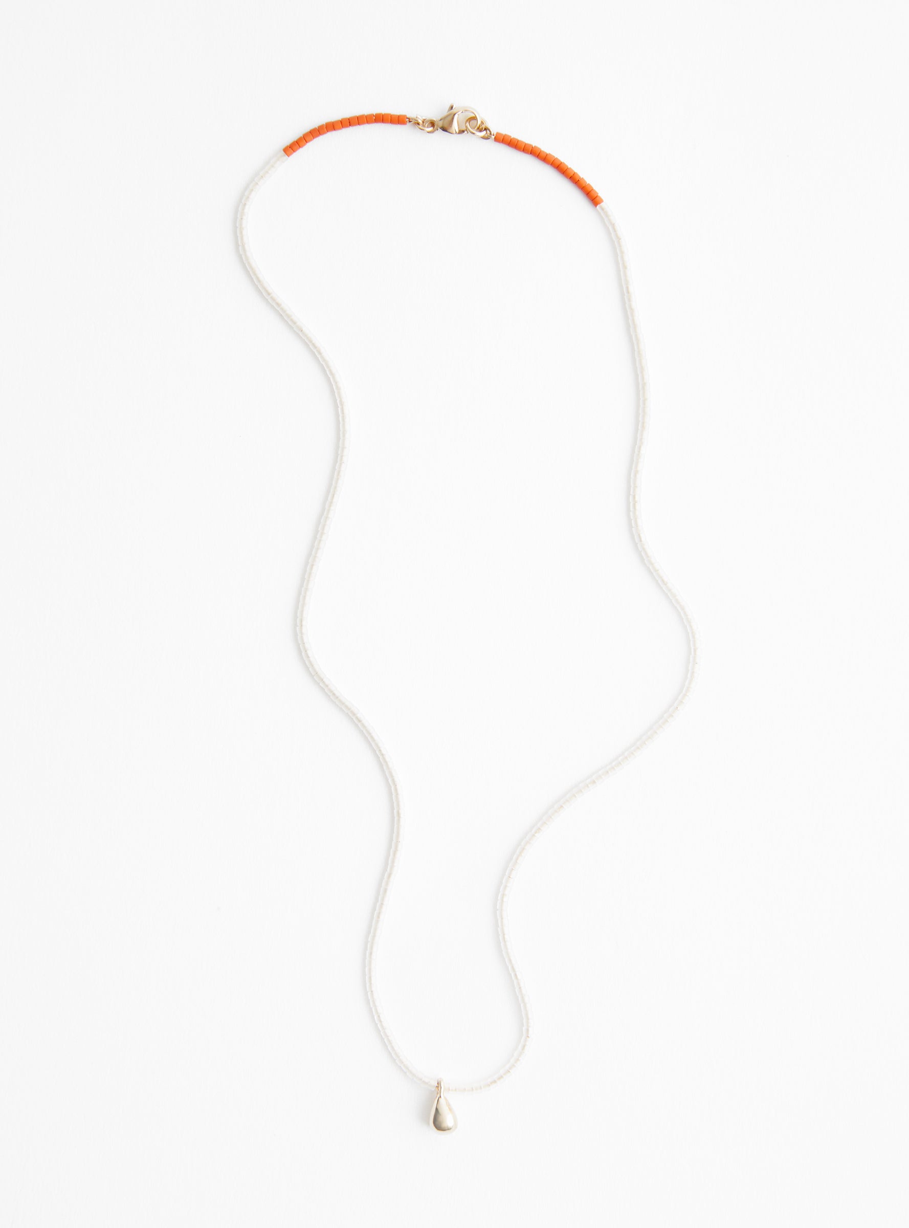 Miyuki Beads Necklace with Tiny Drop CrystalCrystalHR front view at Couverture & The Garbstore