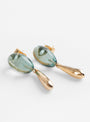 Glass Earrings with Gold Plated Brass Drops IceIceHR close up at Couverture & The Garbstore