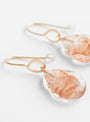 Flat Glass Bead Earrings with Gold Plated Brass Hooks CopperCopperHR close up at Couverture & The Garbstore