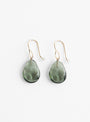 Flat Glass Bead Earrings with Gold Plated Brass Hooks FogFogHR front view at Couverture & The Garbstore