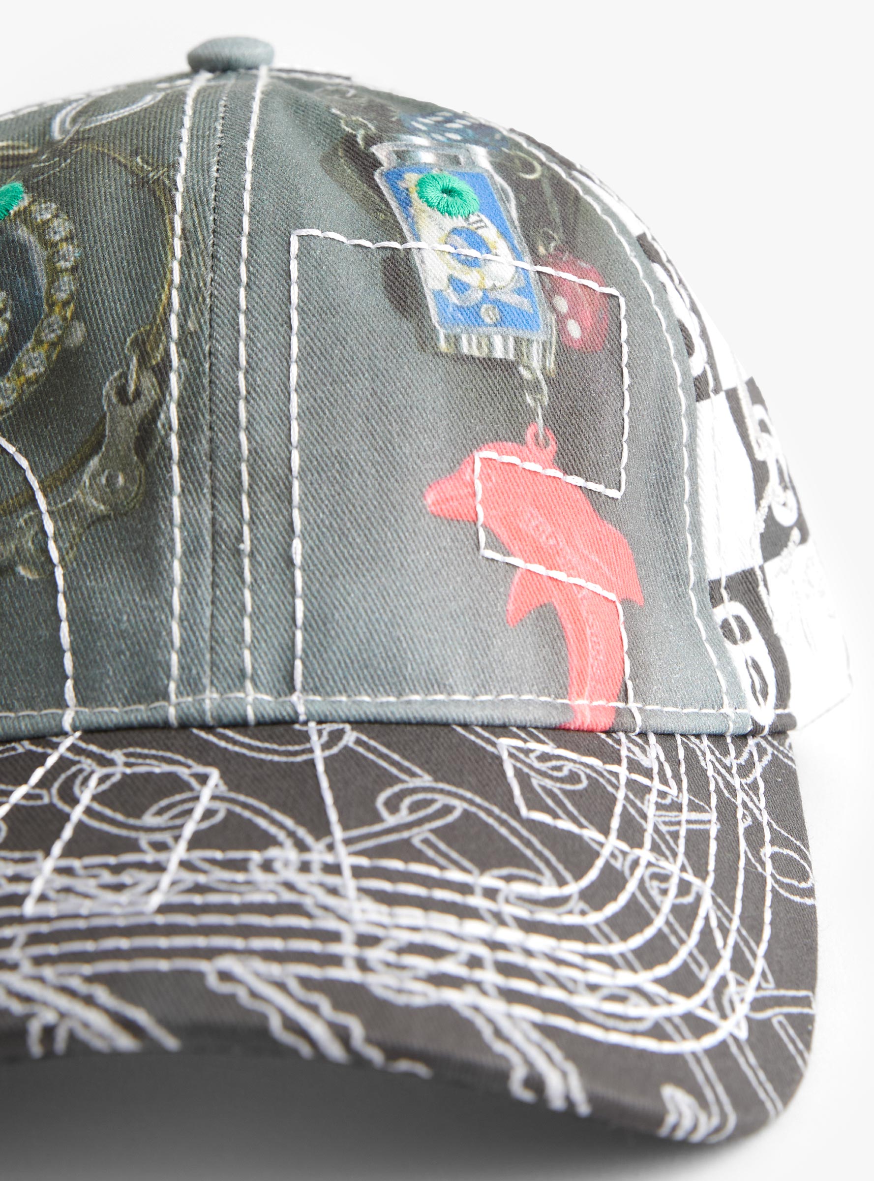 x LEO GON’DO Vapor 6 Panel Cap-Mix Chain & Silver-B.EAUTIFULclose up at Couverture & The Garbstore