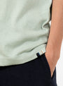 No 408 Muscle Vest Glass Glass Extreme Cashmere (model close up) at Couverture & The Garbstore