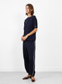 No 268 Cuba T-Shirt Navy Navy Extreme Cashmere (model side) at Couverture & The Garbstore