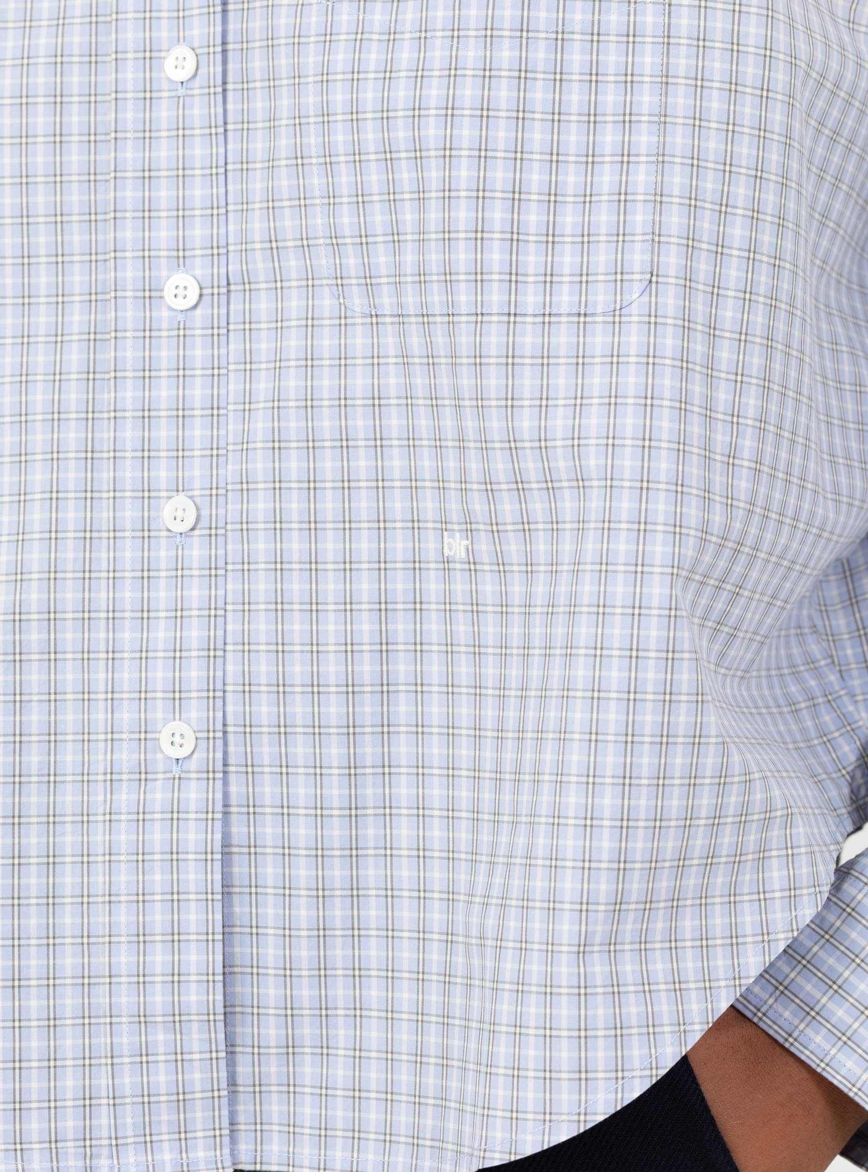 Ginger Shirt Blue Check Blue Check Bellerose (close up) at Couverture & The Garbstore