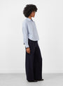 Ginger Shirt Blue Check Blue Check Bellerose (model side) at Couverture & The Garbstore