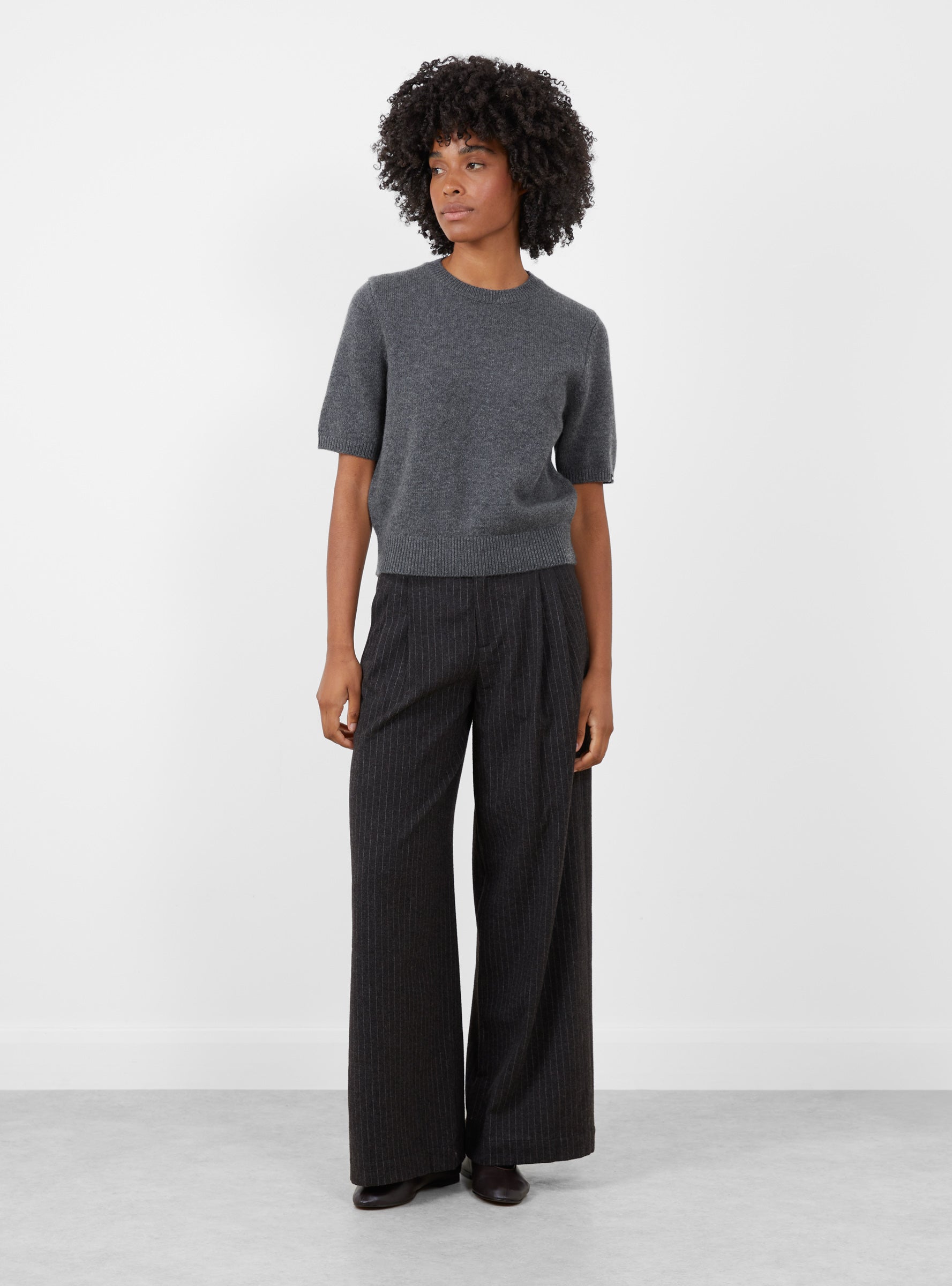 Synad Jumper Grey Melange Grey Melange Bellerose (model front) at Couverture & The Garbstore