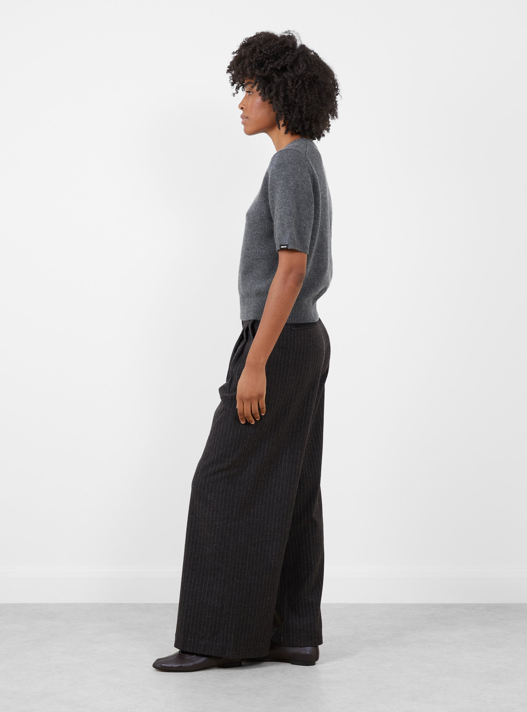 Synad Jumper Grey Melange Grey Melange Bellerose (model side) at Couverture & The Garbstore