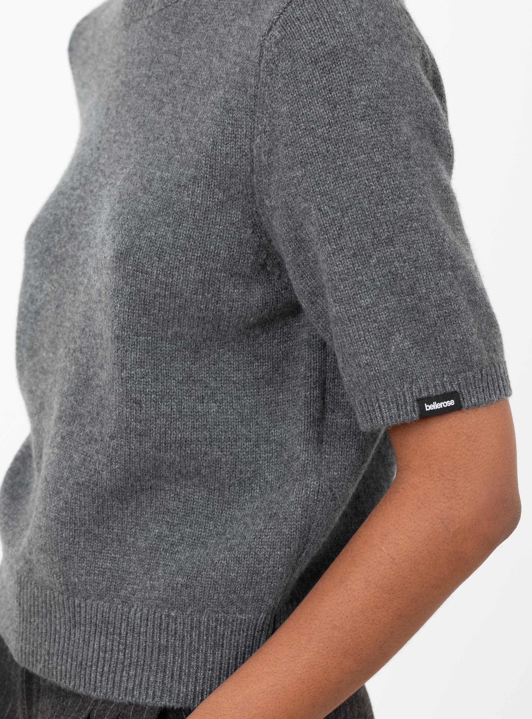 Synad Jumper Grey Melange Grey Melange Bellerose (sleeve closeup) at Couverture & The Garbstore