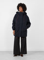 Jade Coat Navy Navy Bellerose (model front) at Couverture & The Garbstore