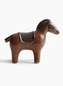Wooden Horse Ornament D9reddish brown KASHIWA Right Side View Close_up at Couverture & The Garbstore