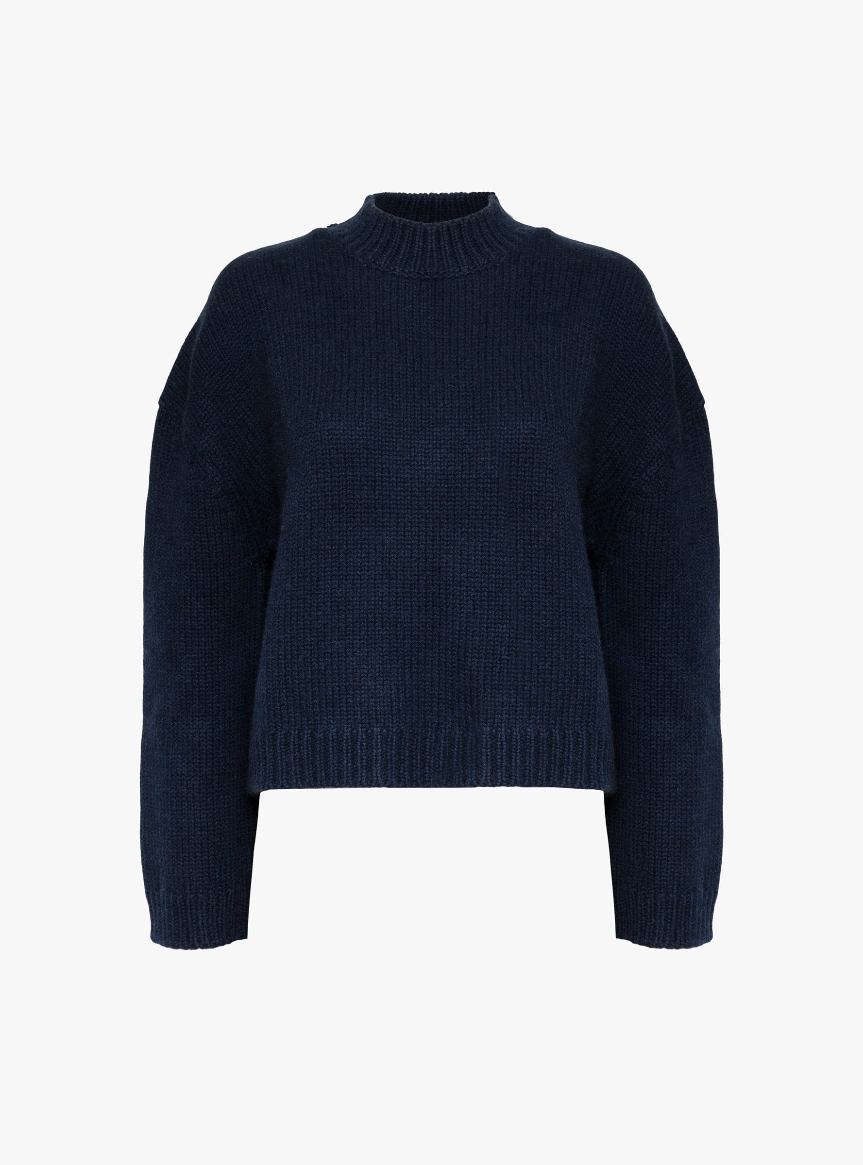 Crew Neck 34 Sleeve Jumper Inkwell by Himalayan Cashmere (ghost front) at Couverture & The Garbstore