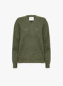 Numbus V Neck Jumper Scarab by Himalayan Cashmere  (ghost front) at Couverture & The Garbstore