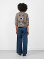Navajo Cropped Jumper Flannel Flannel HIMALA (model back) at Couverture & The Garbstore