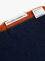 Triangle Scarf Navy and Pioneer by Himalayan Cashmere (stripe close up at Couverture & The Garbstore