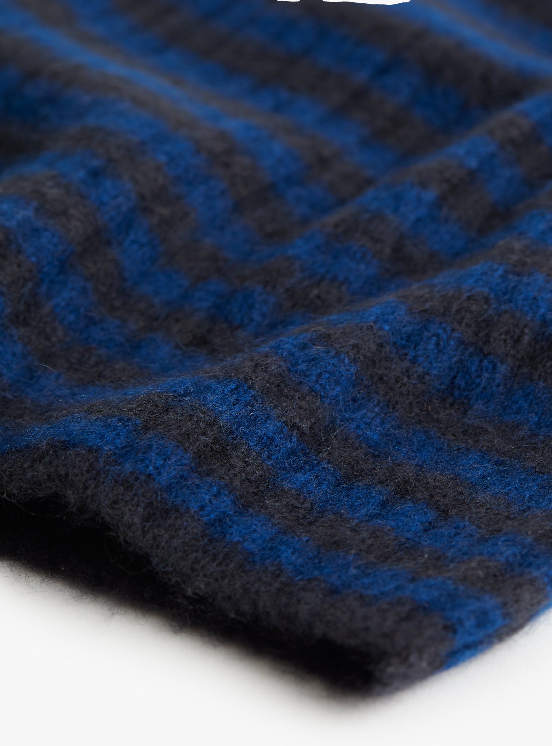 Striped Nimbus Ribbed Hat Black by Himalayan Cashmere (wool clsoe up) at Couverture & The Garbstore