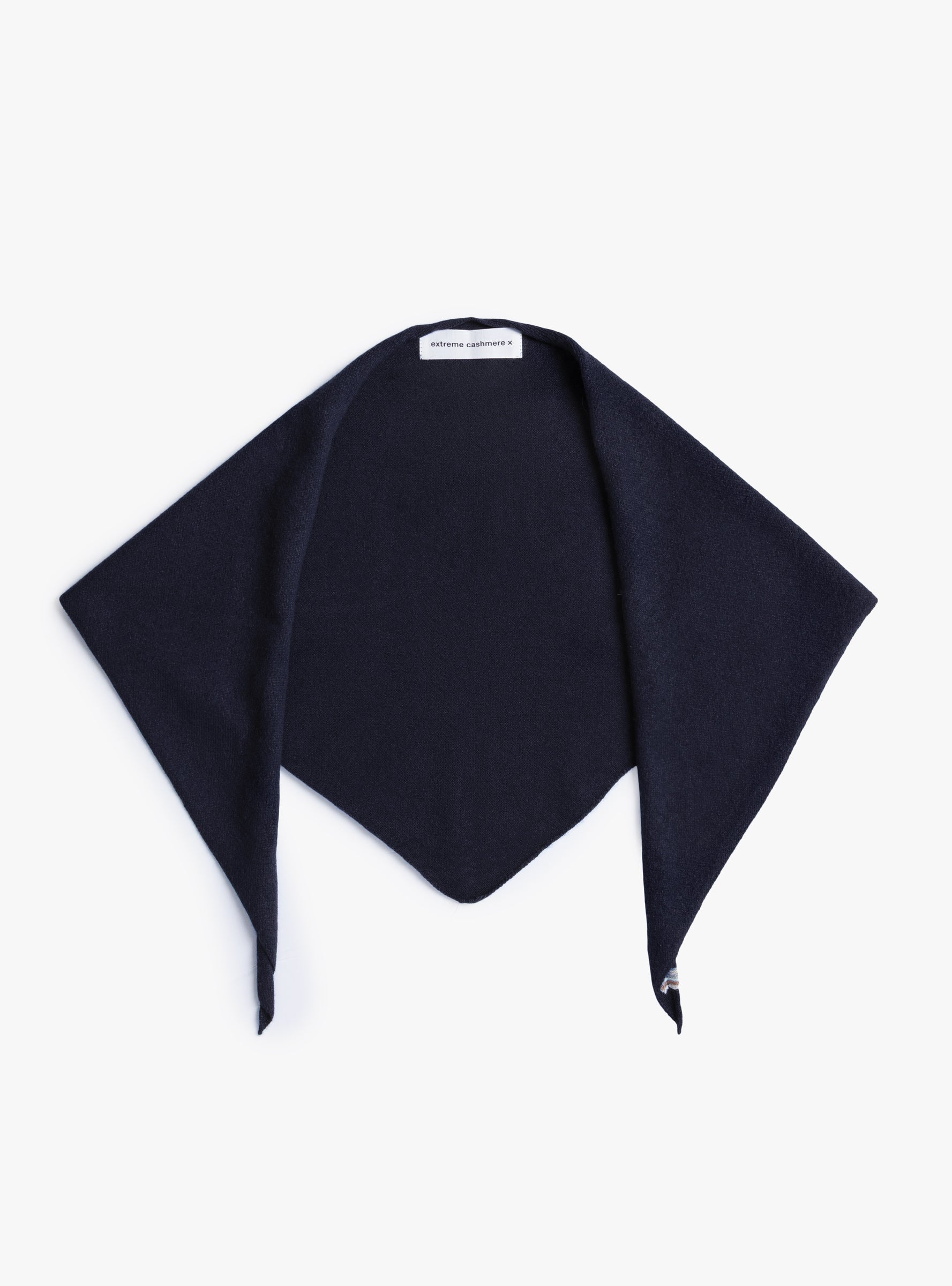 No 35 Knit Bandana Navy EXTREME CASHMERE Top_View at Couverture & The Garbstore