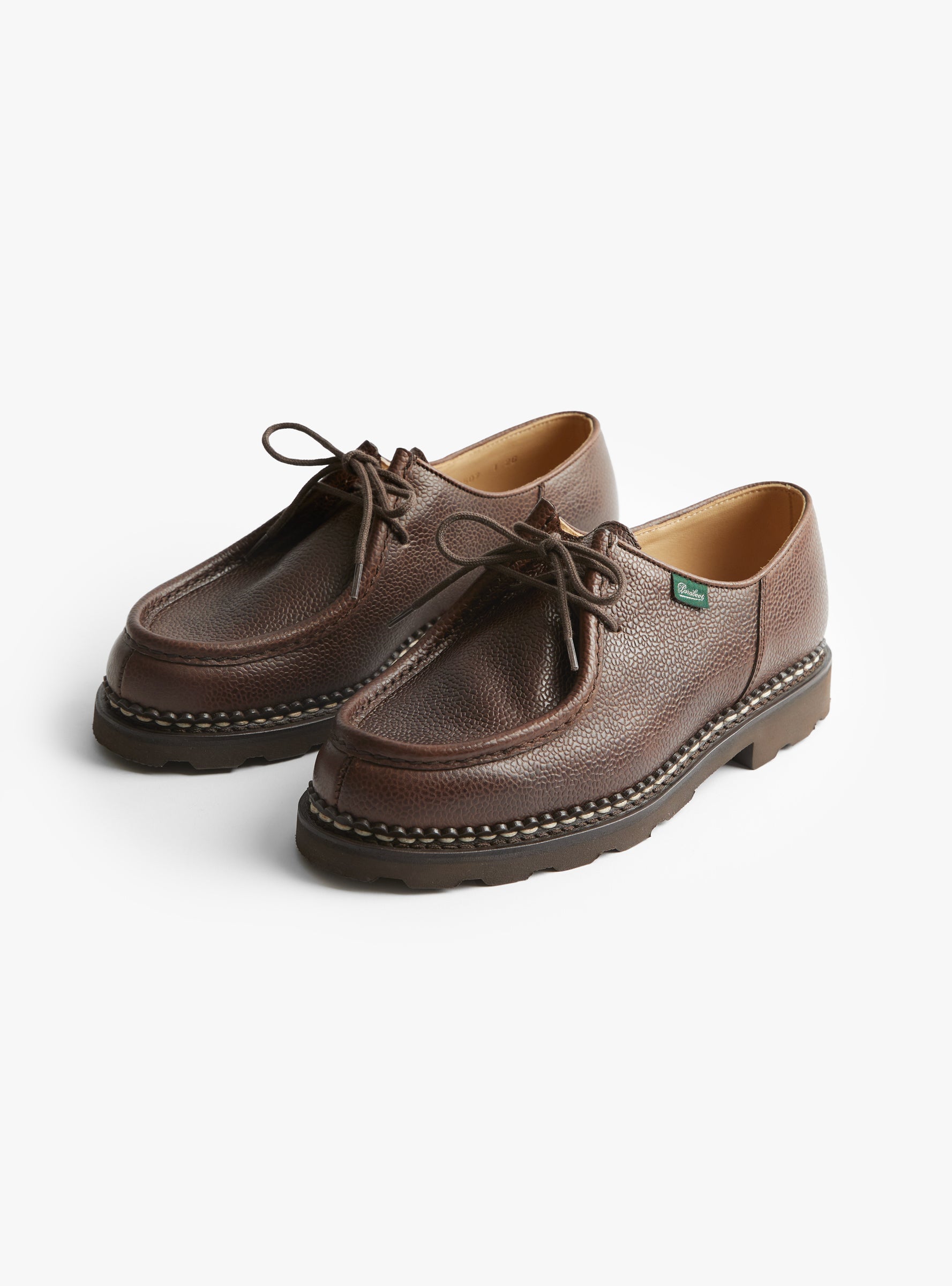 M Michael Shoe Dark Brown PARABOOT (three quarter) at Couverture & The Garbstore