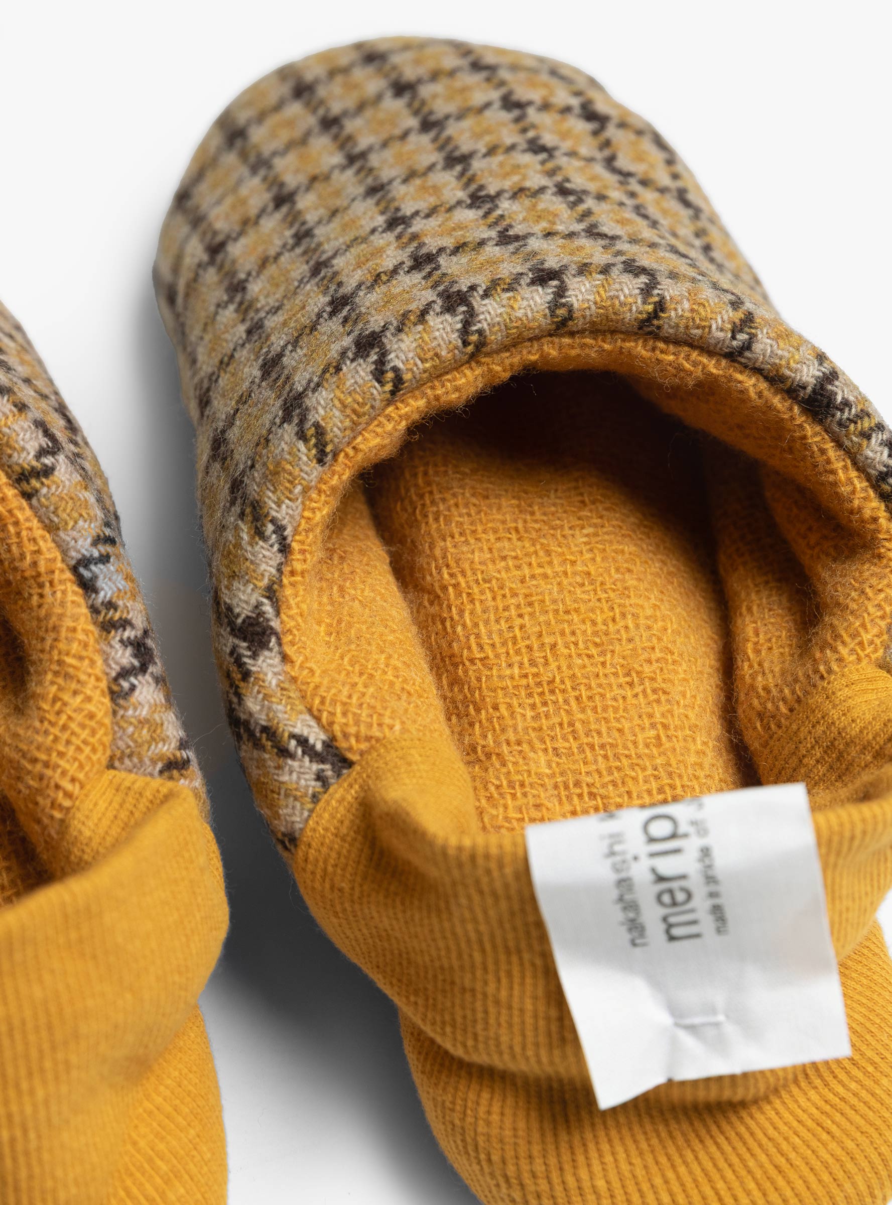 Houndstooth Check x Two Face Yellow Merippa (close up) at Couverture & The Garbstore